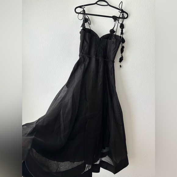 ZIMMERMANN NATURA BLACK CORSET MIDI DRESS - Picture 14 of 17